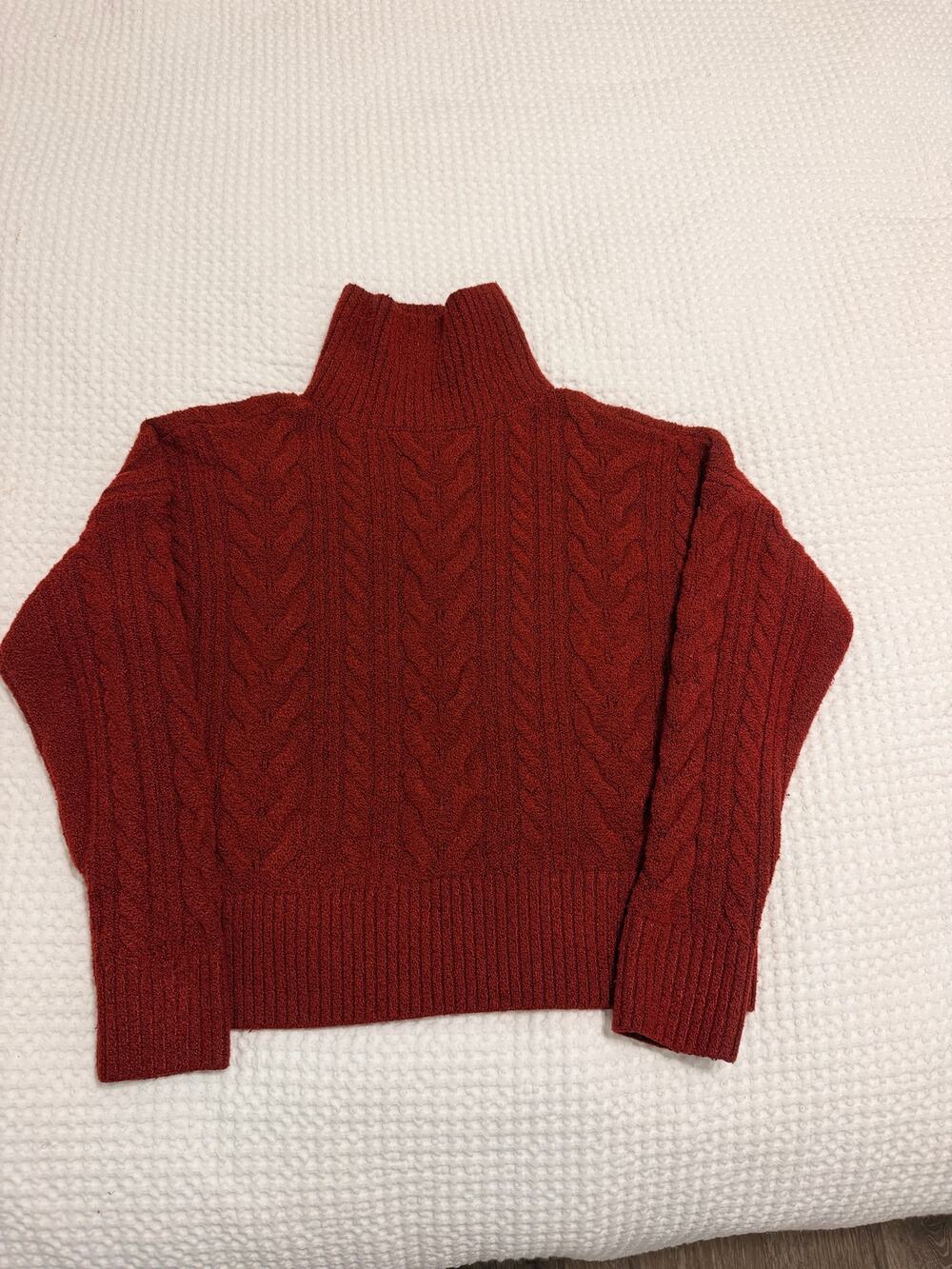 Abercrombie Kids Cable Knit Movk Sweater Red/Rust Size 13/14